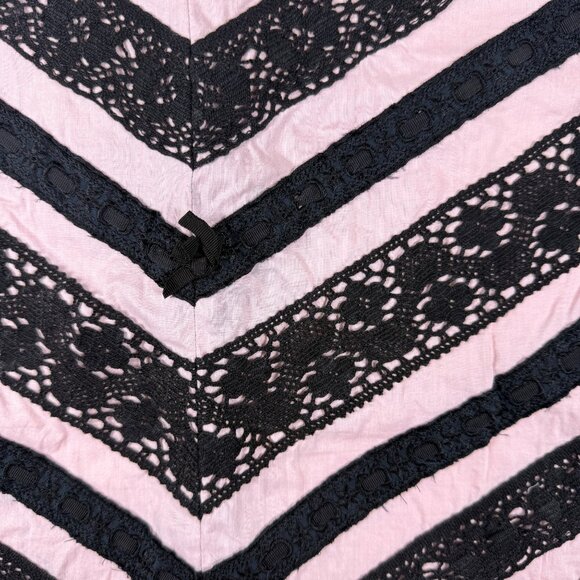 Vintage Persaman Chevron Midi Skirt Pink & Black Women's Size 8 Emo Coquette - Picture 3 of 11